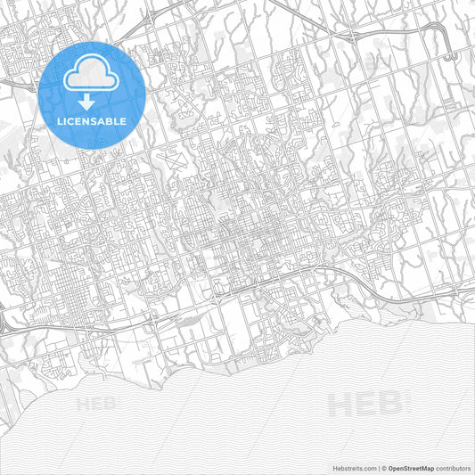 Oshawa, Ontario, Canada, bright outlined vector map