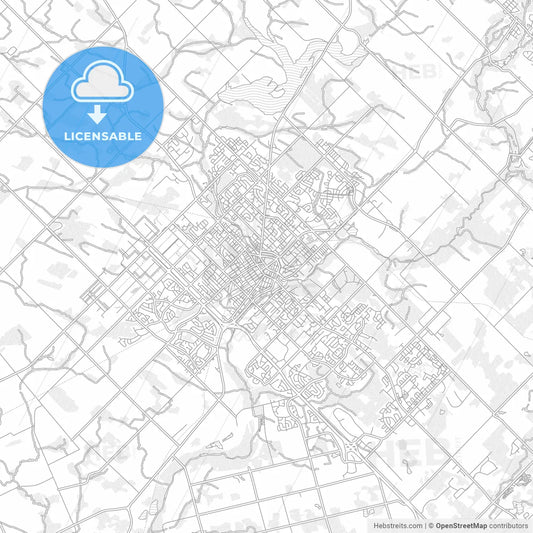 Guelph, Ontario, Canada, bright outlined vector map