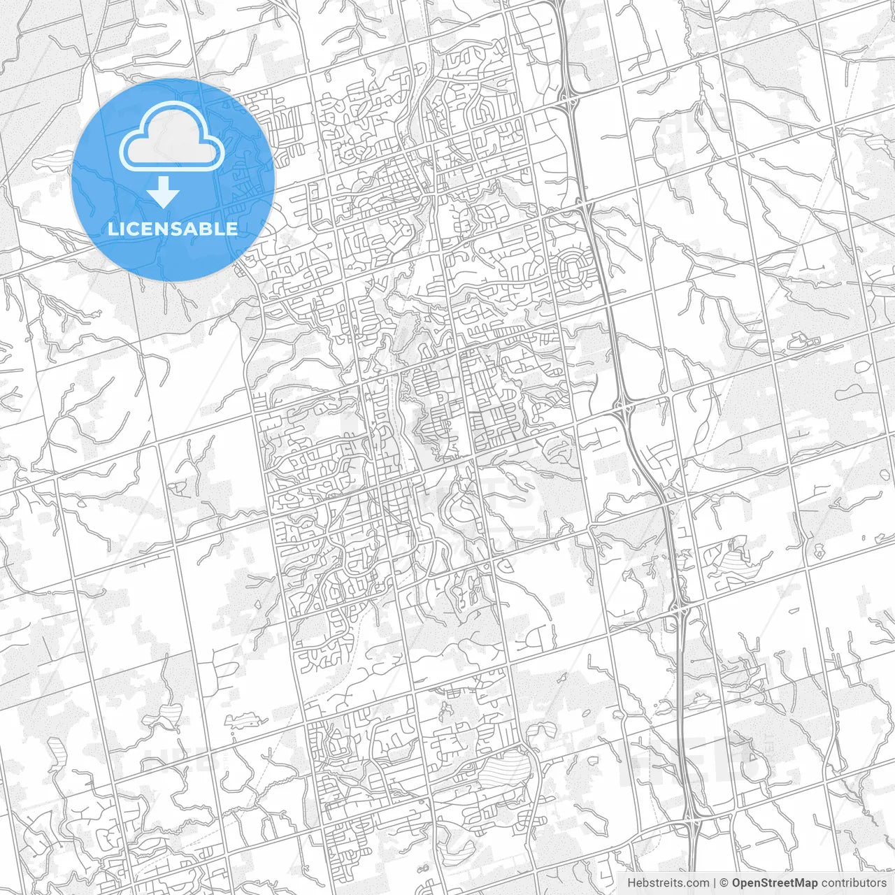 Aurora, Ontario, Canada, bright outlined vector map