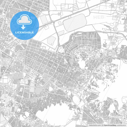 Nezahualcóyotl, México, Mexico, bright outlined vector map