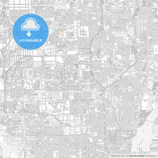 Miami Gardens, Florida, USA, bright outlined vector map