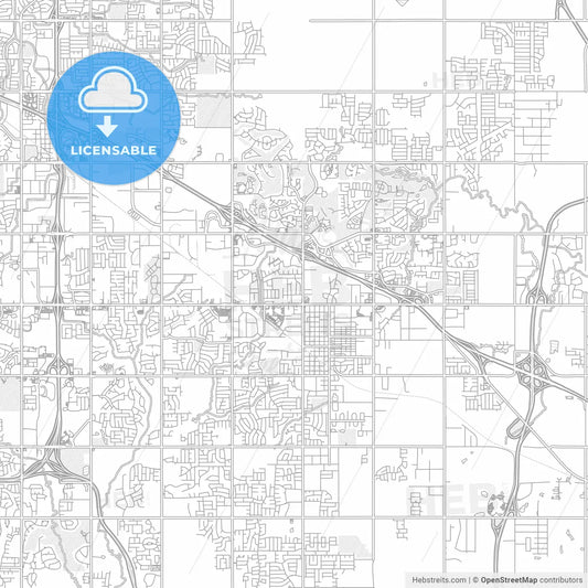 Broken Arrow, Oklahoma, USA, bright outlined vector map
