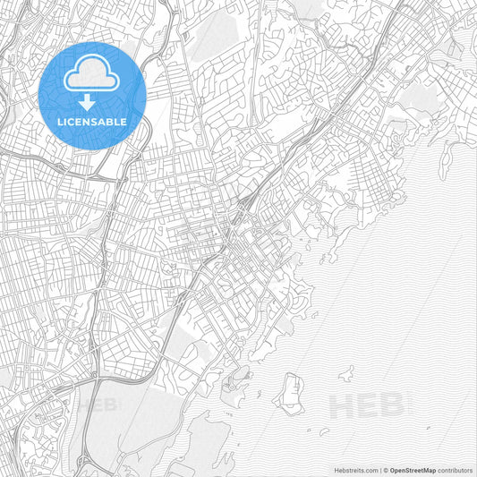 New Rochelle, New York, USA, bright outlined vector map