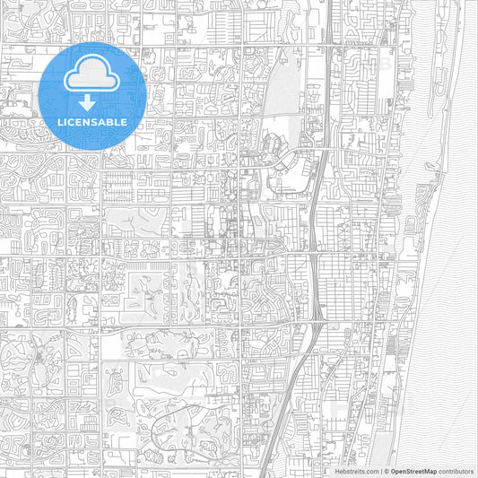 Boynton Beach, Florida, USA, bright outlined vector map