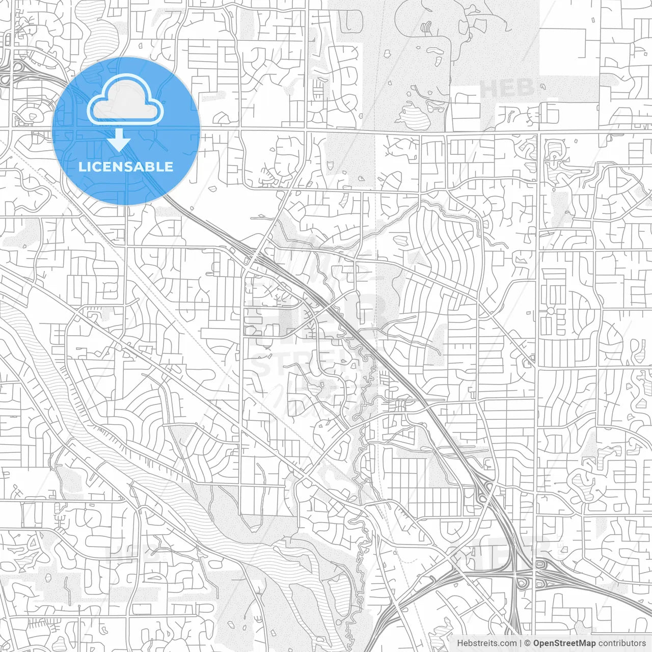 Coon Rapids, Minnesota, USA, bright outlined vector map