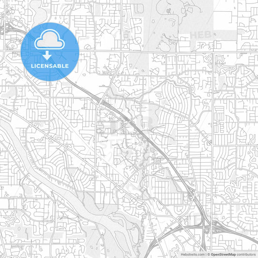 Coon Rapids, Minnesota, USA, bright outlined vector map
