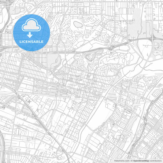 Montebello, California, USA, bright outlined vector map