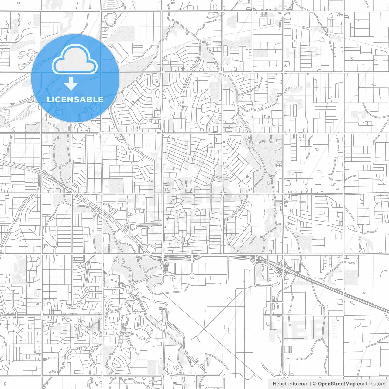 Midwest City, Oklahoma, USA, bright outlined vector map