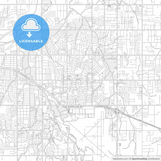 Midwest City, Oklahoma, USA, bright outlined vector map