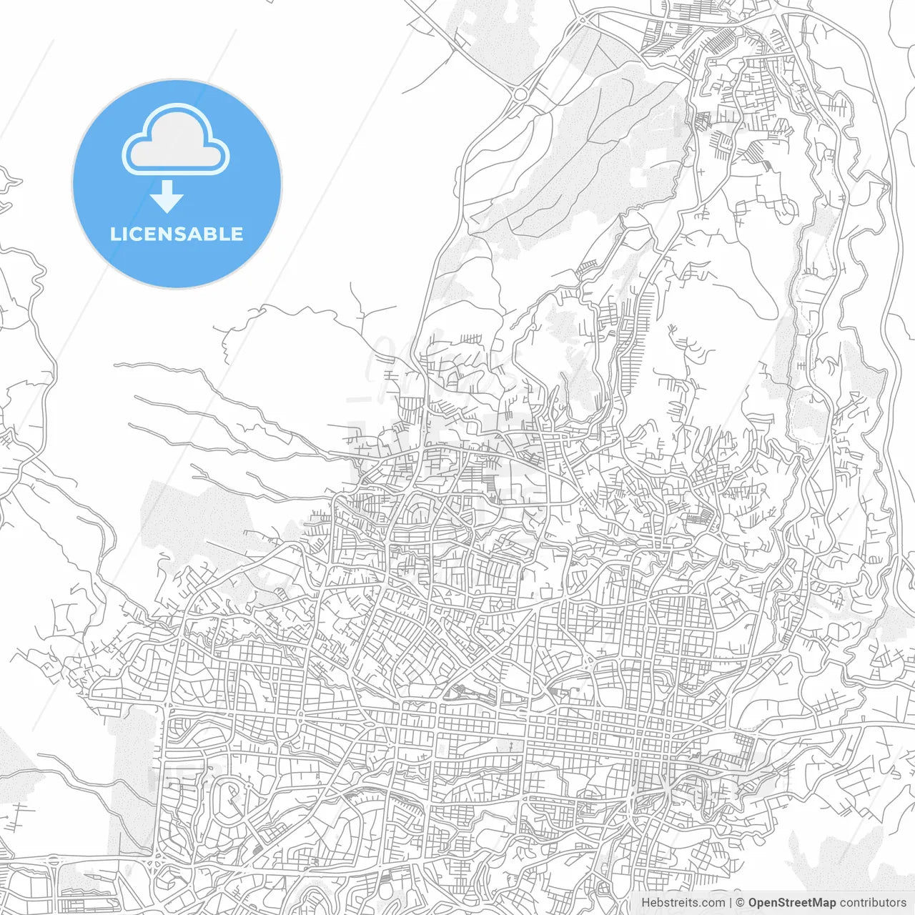 Mejicanos, San Salvador, El Salvador, bright outlined vector map