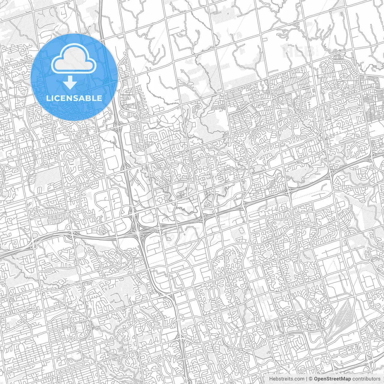 Markham, Ontario, Canada, bright outlined vector map