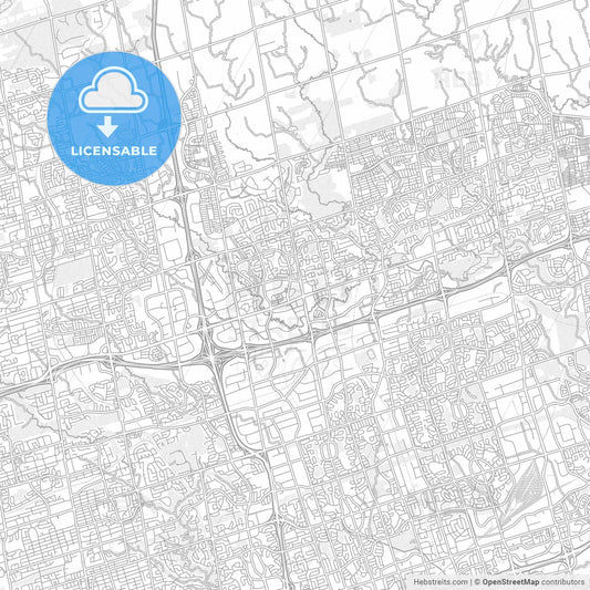 Markham, Ontario, Canada, bright outlined vector map