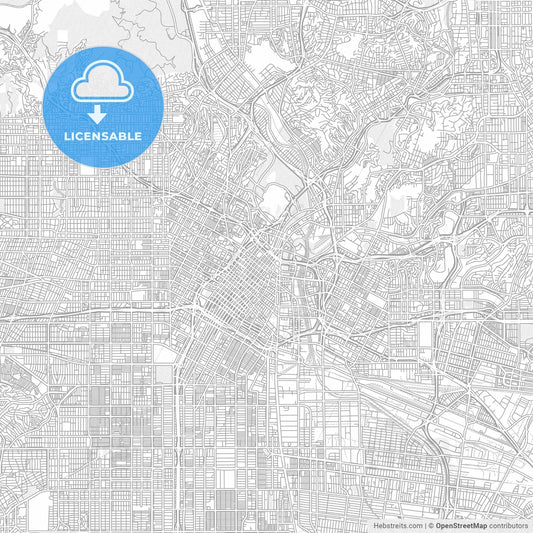 Los Angeles, California, USA, bright outlined vector map