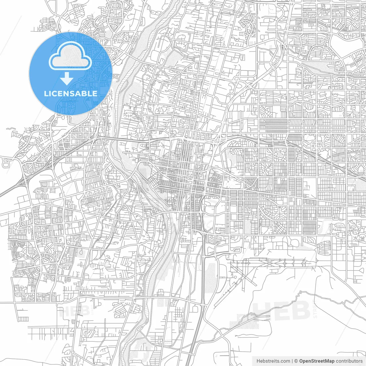 Albuquerque, New Mexico, USA, bright outlined vector map
