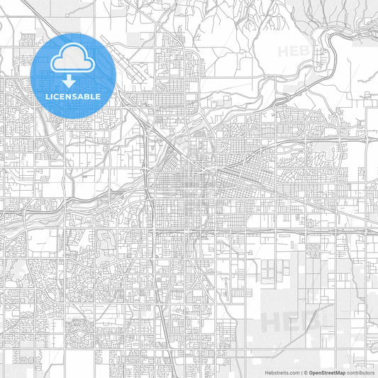 Bakersfield, California, USA, bright outlined vector map