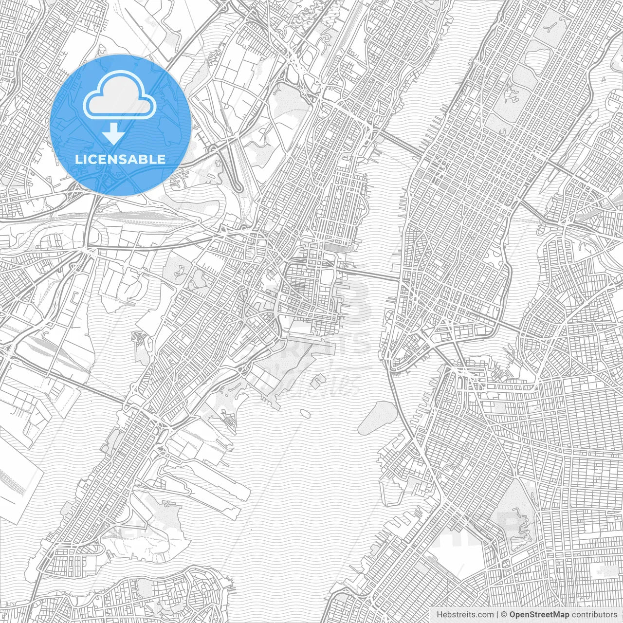 Jersey City, New Jersey, USA, bright outlined vector map