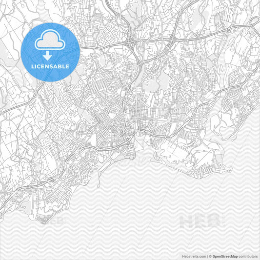 Bridgeport, Connecticut, USA, bright outlined vector map