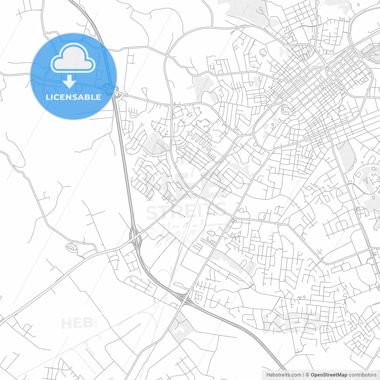 Bowling Green, Kentucky, USA, bright outlined vector map