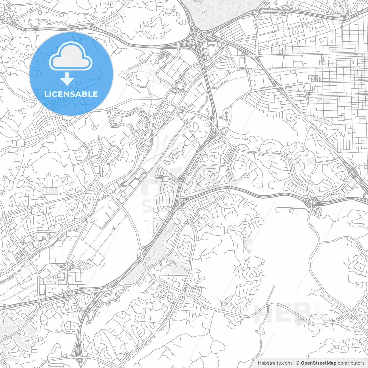 Diamond Bar, California, USA, bright outlined vector map