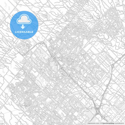 Brampton, Ontario, Canada, bright outlined vector map
