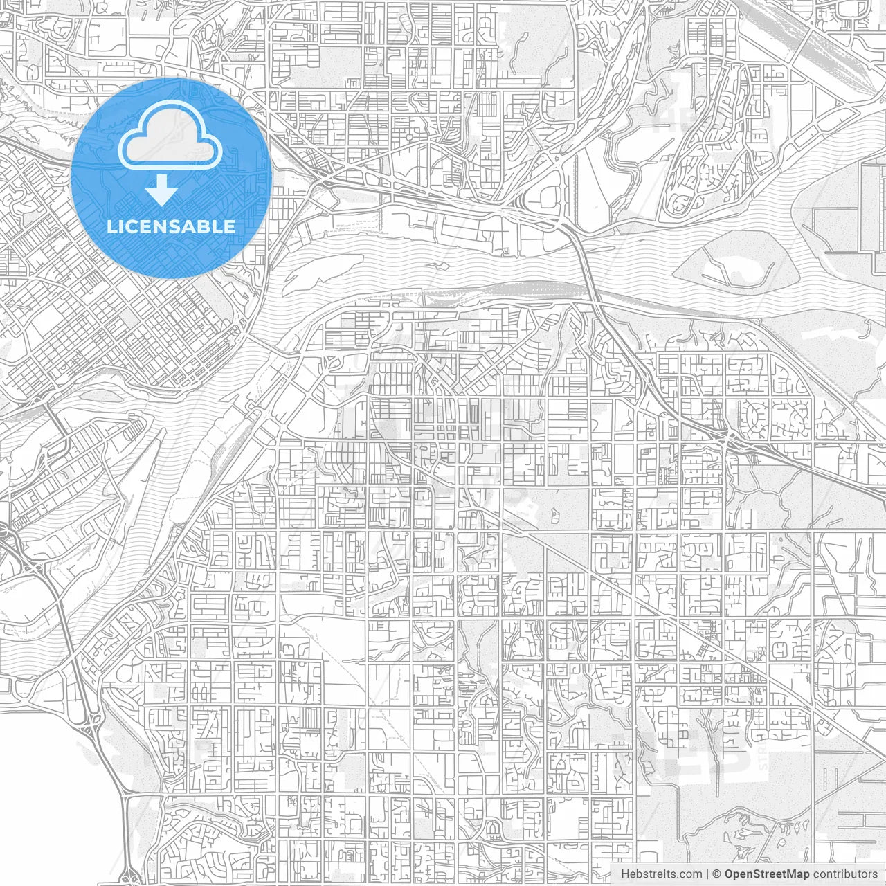 Surrey, British Columbia, Canada, bright outlined vector map