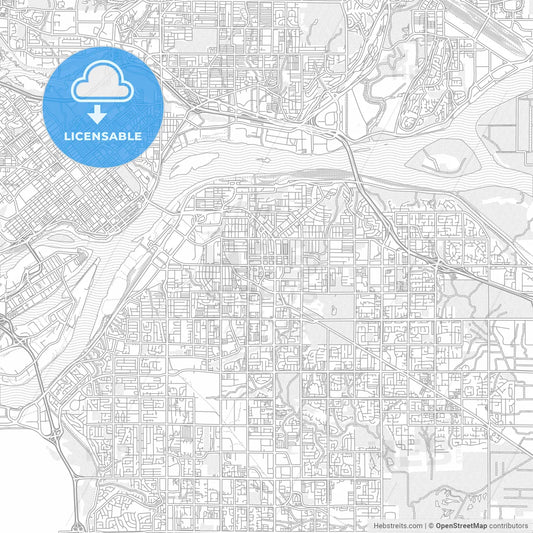 Surrey, British Columbia, Canada, bright outlined vector map
