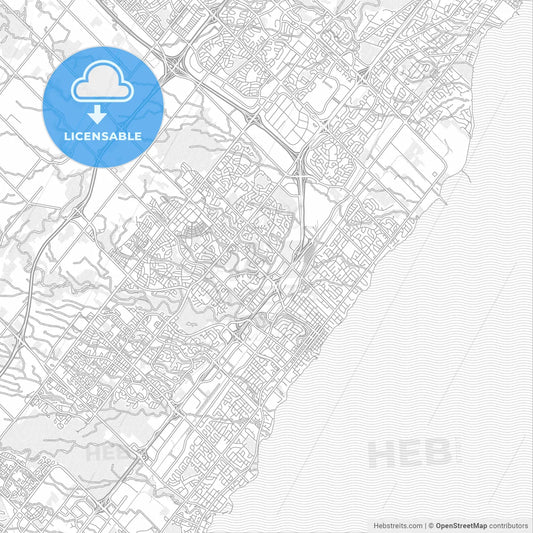 Oakville, Ontario, Canada, bright outlined vector map