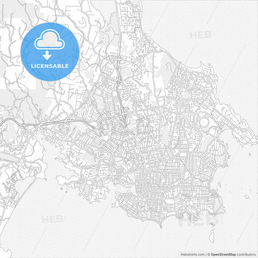 Saanich, British Columbia, Canada, bright outlined vector map