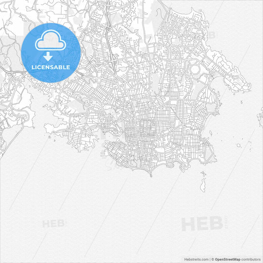 Victoria, British Columbia, Canada, bright outlined vector map
