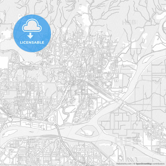 Port Coquitlam, British Columbia, Canada, bright outlined vector map