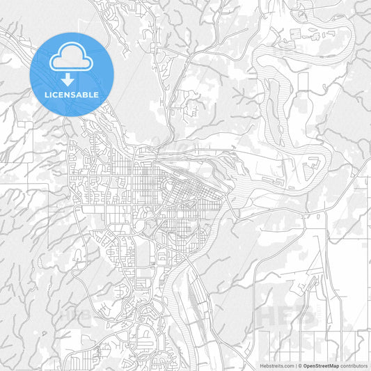 Prince George, British Columbia, Canada, bright outlined vector map