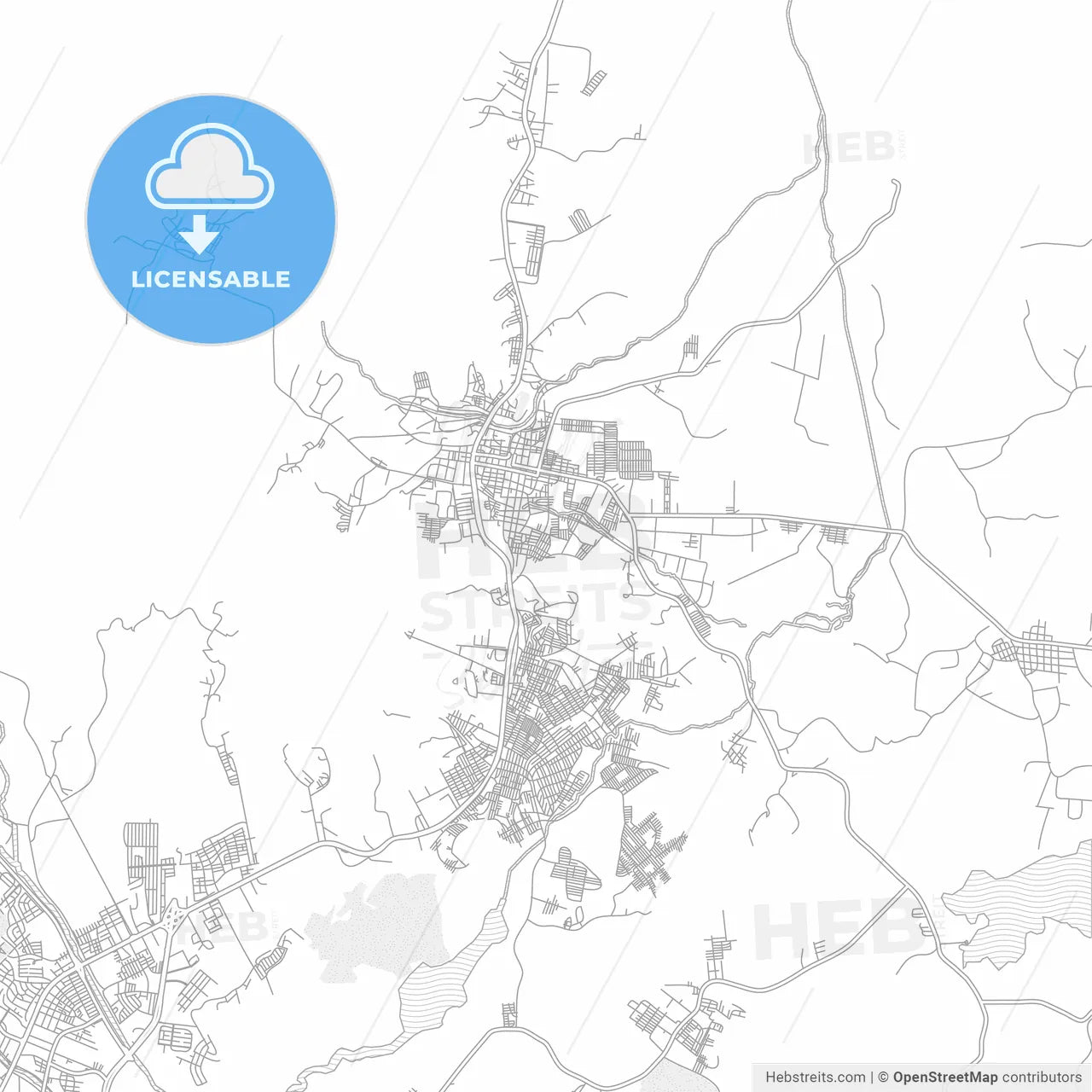 Choloma, Cortés, Honduras, bright outlined vector map