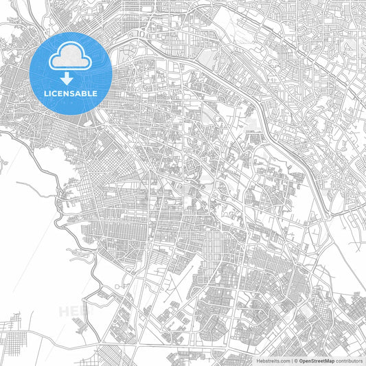 Juárez, Chihuahua, Mexico, bright outlined vector map