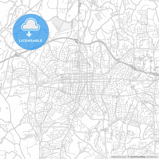 Gastonia, North Carolina, USA, bright outlined vector map
