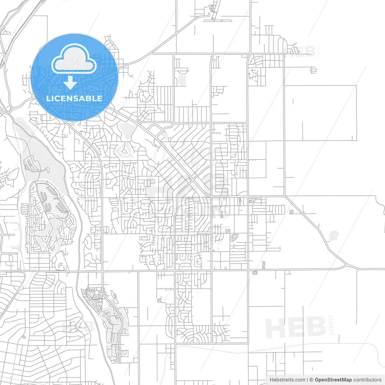 Apple Valley, California, USA, bright outlined vector map