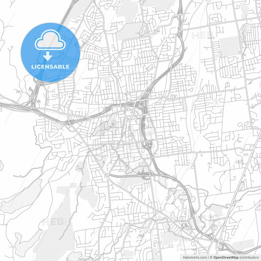 New Britain, Connecticut, USA, bright outlined vector map