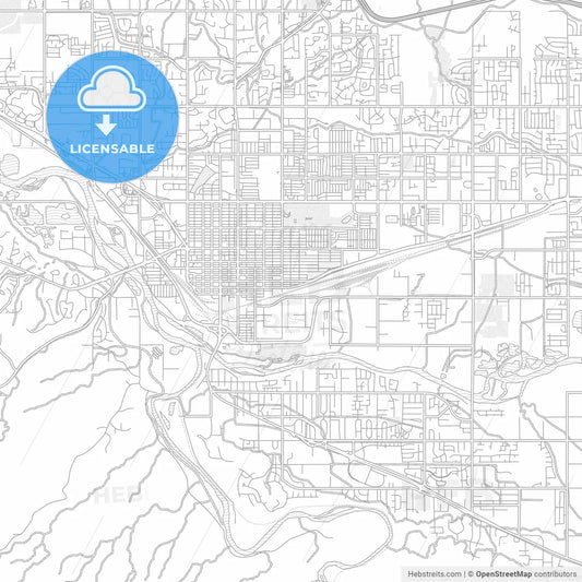 Grand Junction, Colorado, USA, bright outlined vector map