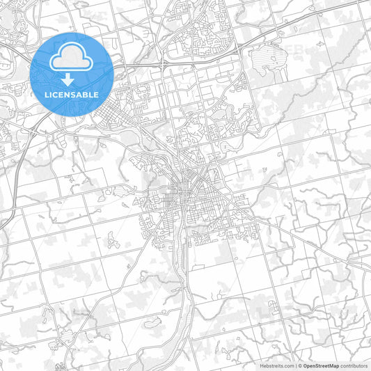 Cambridge, Ontario, Canada, bright outlined vector map