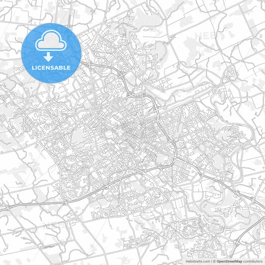 Kitchener, Ontario, Canada, bright outlined vector map