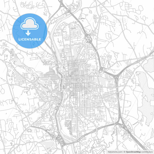 Manchester, New Hampshire, USA, bright outlined vector map