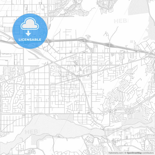 Jurupa Valley, California, USA, bright outlined vector map