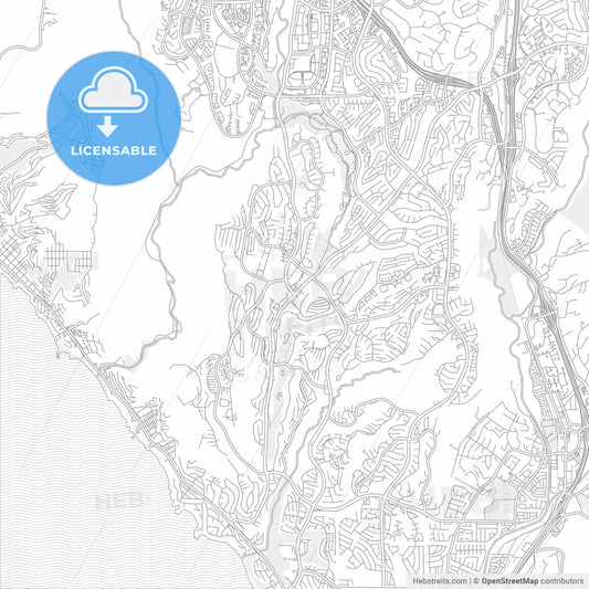 Laguna Niguel, California, USA, bright outlined vector map