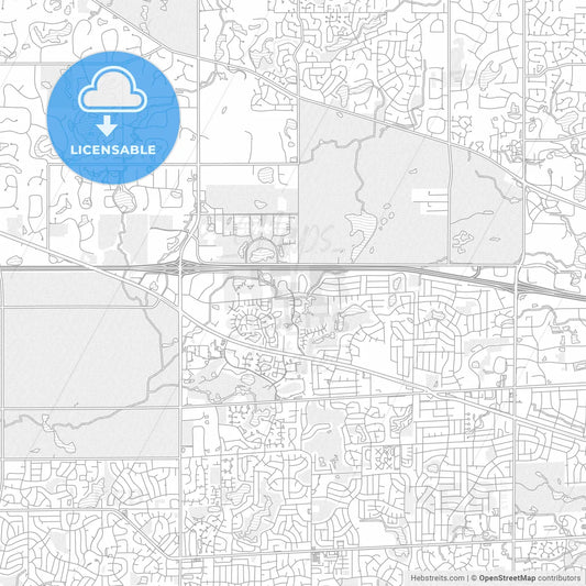 Hoffman Estates, Illinois, United States of America, bright outlined vector map