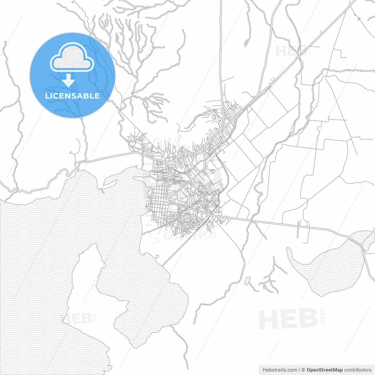 Gonaïves, Artibonite, Haiti, bright outlined vector map