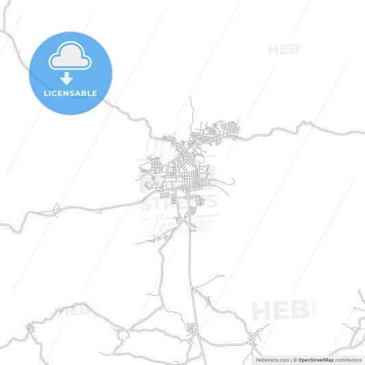 Danlí, El Paraíso, Honduras, bright outlined vector map