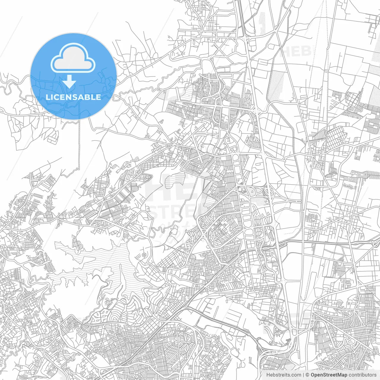 Cuautitlán Izcalli, México, Mexico, bright outlined vector map