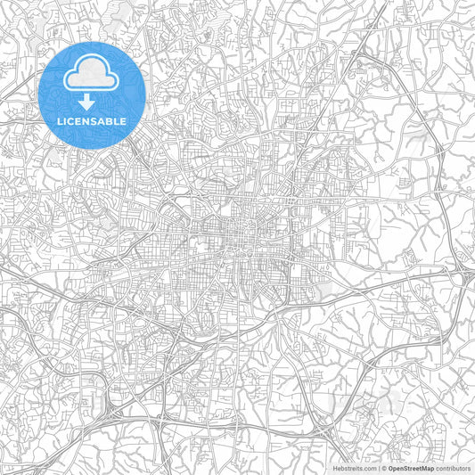 Greensboro, North Carolina, USA, bright outlined vector map