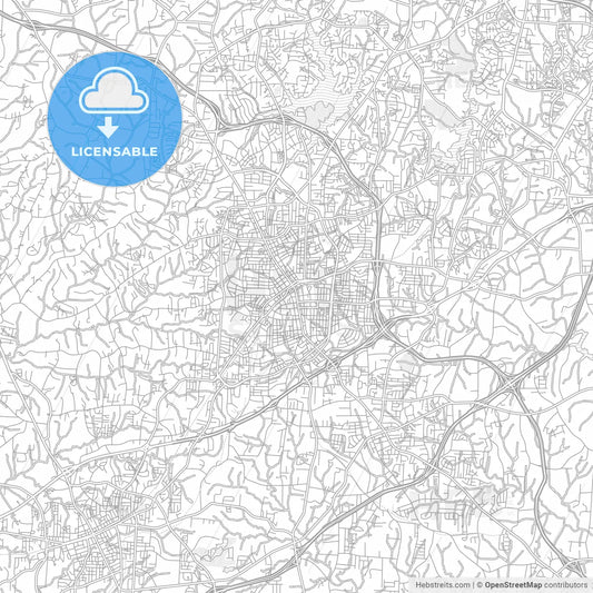 High Point, North Carolina, USA, bright outlined vector map
