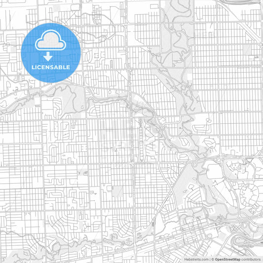 Dearborn Heights, Michigan, USA, bright outlined vector map