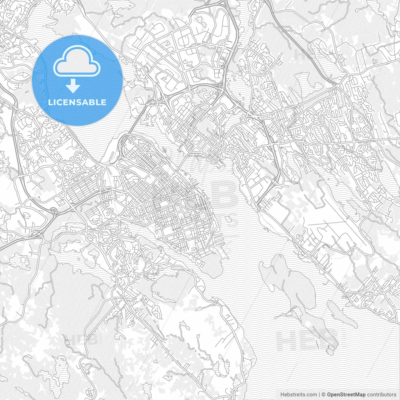 Halifax, Nova Scotia, Canada, Bright Outlined Vector Map – HEBSTREITS